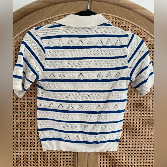 ZARA vintage knit crop collar v neck - Picture 2 of 2